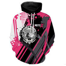 Load image into Gallery viewer, Personalized Motocross Racing Hoodie Pink Dirt Bike Hoodie For Men Women Biker MH39