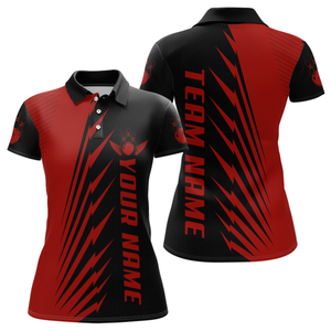 Custom Red Bowling Shirts for Men Women Team Bowling Polo & 1/4 Zip Shirt MBL48