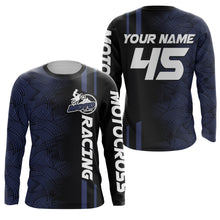 Load image into Gallery viewer, Custom Motocross Racing Jersey Adult&amp;Kid Dirt Bike Blue Off-Road MX Shirt Motorcycle XM74