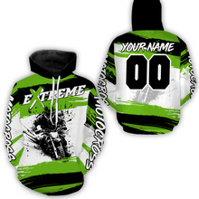 Load image into Gallery viewer, Custom Green Motocross Racing Hoodie Jersey for Biker Men Women Dirt Bike Hoodie Zip MH60