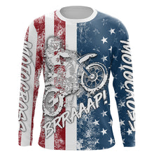 Load image into Gallery viewer, Motocross American Flag Racing Jersey UPF30+ Dirt Bike Shirt Youth Men Women Brap Motorcycle XM101