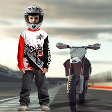 Load image into Gallery viewer, Red Motocross Shirts Racing UPF30+Custom Dirt Bike Jersey Off-Road Shirt Kid Men Women DNT73