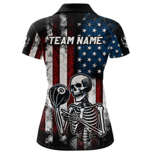 Load image into Gallery viewer, Custom US Skull 8 Ball Billiard Shirts for Women Billiard Team Shirts Billiard League Polo &amp; 1/4 Zipper NNT86
