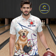 Load image into Gallery viewer, Custom Funny Dog Paw Bowling Men Polo &amp; 1/4 Zip Shirts Bowling Team Jerseys HNT95