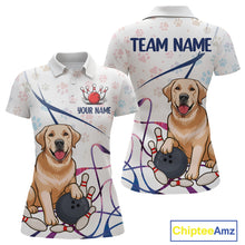 Load image into Gallery viewer, Custom Funny Dog Paw Bowling Women Polo &amp; 1/4 Zip Shirts Bowling Team Jerseys HNT95