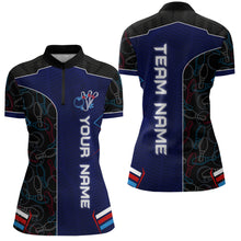 Load image into Gallery viewer, Bowling Jersey for Women Personalized Bowling Gifts for Women Bowling Team Shirts with Name Polo &amp; 1/4 Zip HNT29