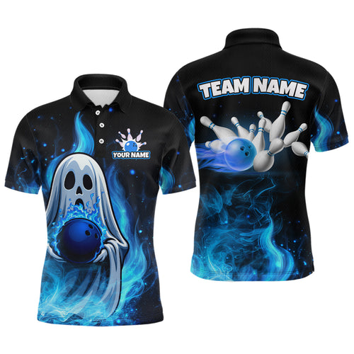 Custom Funny Ghost Halloween Bowling Jersey for Men Polo & 1/4 Zip Bowling Team Shirts HNT121