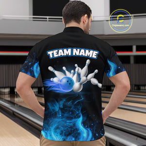 Custom Funny Ghost Halloween Bowling Jersey for Men Polo & 1/4 Zip Bowling Team Shirts HNT121