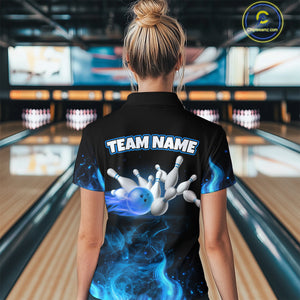 Custom Funny Ghost Halloween Bowling Jersey for Women Polo & 1/4 Zip Bowling Team Shirts HNT121
