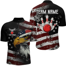 Load image into Gallery viewer, Custom US Eagle Bowling Jersey for Men Bowling Team Shirts Bowling Uniform Polo &amp; 1/4 Zip HNT160