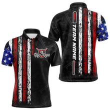 Load image into Gallery viewer, American Flag Billiard Jerseys 8 Ball Pool Billiard Shirts for Men Polo &amp; 1/4 Zip Shirt NNT05
