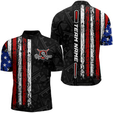 Load image into Gallery viewer, American Flag Billiard Jerseys 8 Ball Pool Billiard Shirts for Men Polo &amp; 1/4 Zip Shirt NNT05