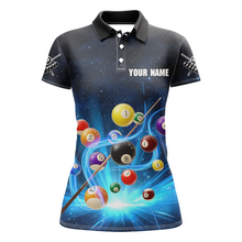 Load image into Gallery viewer, Custom Galaxy 8 Ball Billiard Shirts for Women Billiard Team Shirts Billiard League Polo &amp; 1/4 Zipper NNT85