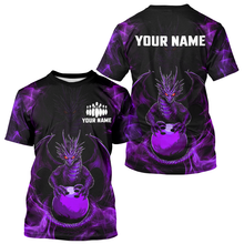Load image into Gallery viewer, Purple Dragon Custom Name Bowling Shirts For Men, Bowling Team Shirt Bowling League HNT39