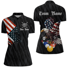 Load image into Gallery viewer, Billiard Shirt American Flag Eagle Billiard Jersey for Women Polo &amp; 1/4 Zip Shirt Team NNT01