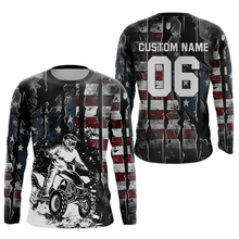 Load image into Gallery viewer, Custom US Flag ATV Motocross Racing Jersey Kid Adult Quad Bike Jersey Off-Road Shirt UPF30+ ATV Shirt DNT13