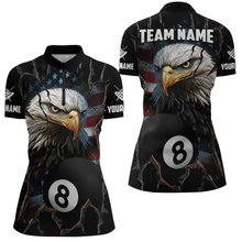 Load image into Gallery viewer, Eagle Billiard Shirt American Flag Billiard Jersey for Women Polo &amp; 1/4 Zip Shirt Team NNT02