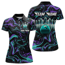 Load image into Gallery viewer, Purple Bowling Custom Women Bowling Shirt Polo &amp; Quarter-Zip Bowling Team Jerseys HNT48