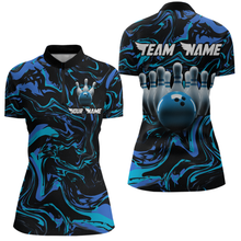 Load image into Gallery viewer, Teal Bowling Custom Women Bowling Shirt Polo &amp; Quarter-Zip Bowling Team Jerseys HNT48
