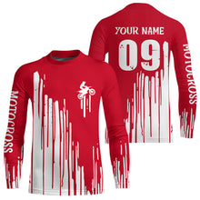 Load image into Gallery viewer, Adult&amp;Kid red custom dirt bike jersey Motocross jersey upf30+ mens women Motocross Shirt| CTP06
