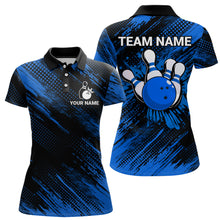 Load image into Gallery viewer, Blue Bowling Jersey Men And Women Custom Bowling Shirts Unisex Polo Bowling Team Shirt CP17