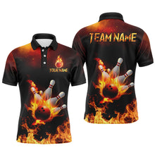 Load image into Gallery viewer, Flame Bowling Jersey Men And Women Custom Bowling Team Shirts Unisex Bowling Polo Quarter-zip CP23