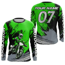 Load image into Gallery viewer, Custom Dirt Bike Jersey Green Motocross Jersey Upf30+ Mens Women Racing Shirt| CTP30