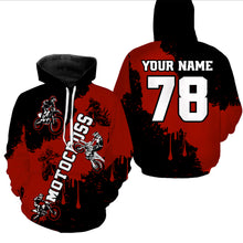 Load image into Gallery viewer, Red custom dirt bike jersey adult&amp;kid Motocross jersey upf30+ mens women Motocross Shirt| CTP03