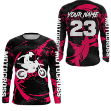 Load image into Gallery viewer, Custom Dirt Bike Jersey Pink Motocross Jersey Upf30+ Mens Women Racing Shirt| CTP28