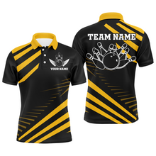 Load image into Gallery viewer, Yellow Bowling Jersey Men And Women Custom Bowling Team Shirts Unisex Bowling Polo Quarter-zip CP26