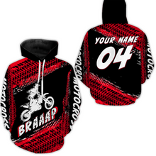 Load image into Gallery viewer, Custom Dirt Bike Jersey Red Motocross Jersey Upf30+ Mens Women Racing Shirt| CTP27