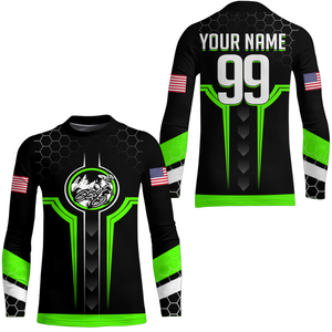 Adult&Kid Green Custom Dirt Bike Jersey Motocross Jersey Upf30+ Motocross Shirt| CTP78