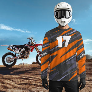 Orange Motocross Racing Jersey Dirt Bike Off-road Riding Jersey for Men Kid Women XM361