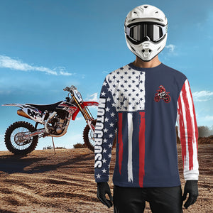 American Flag Motocross Jersey Custom for Kid Men Women Patriotic Dirt Bike Shirt XM333