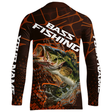 Load image into Gallery viewer, Largemouth Bass Fishing, Kid Fishing Shirts Long Sleeve Scale, Fishing Gift | Orange NHT393