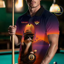 Load image into Gallery viewer, Custom Funny Cat 8 Ball Billiard Jersey for Men Billiard Uniform Polo &amp; 1/4 Zip Billiard Team Shirts NNT80