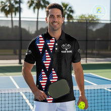 Load image into Gallery viewer, Custom USA Flag Pickleball Ball Jerseys For Men Patriotic Pickleball Paddle League Shirts NYN2133