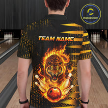 Load image into Gallery viewer, Custom Flame Tiger Bowling Team Jersey Bowling Shirt for Men Bowling League Polo &amp; 1/4 Zip HNT201