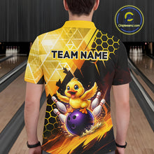 Load image into Gallery viewer, Custom Funny Duck Bowling Team Shirt for Men Yellow Bowling League Jersey Polo &amp; 1/4 Bowling Outfit  QZT958