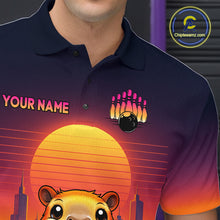 Load image into Gallery viewer, Custom Retro Capybara Bowling Jersey for Men Bowling Team Shirts Bowling Polo &amp; 1/4 Zip HNT260