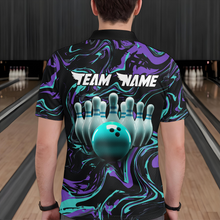 Load image into Gallery viewer, Purple Bowling Custom Men Bowling Shirt Polo &amp; Quarter-Zip Bowling Team Jerseys HNT48