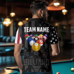 US Flag Billiard Shirt Billiard Jersey for Men Billiard Gifts for Men Team Polo & 1/4 Zip NNT21