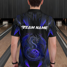 Load image into Gallery viewer, Blue Dragon Personalized Bowling Shirts For Men, Bowling Team Shirt Polo &amp; Quarter-Zip HNT40