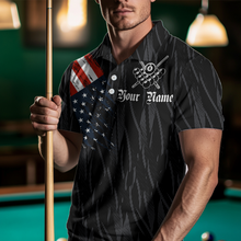 Load image into Gallery viewer, Billiard Shirt American Flag Eagle Billiard Jersey for Men Polo &amp; 1/4 Zip Shirt Team NNT01