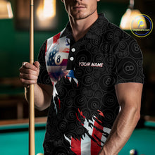 Load image into Gallery viewer, American Flag 8 Ball Billiard Shirts For Men Custom Pool Team Jerseys Polo &amp; Quarter Zip TDM3966