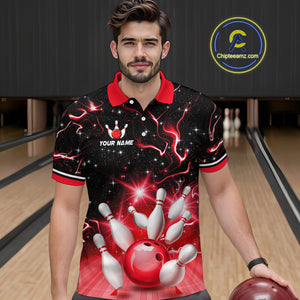 Red Dragon Flaming Bowling Shirt for Men and Women Custom Bowling Jersey for Team MBL87