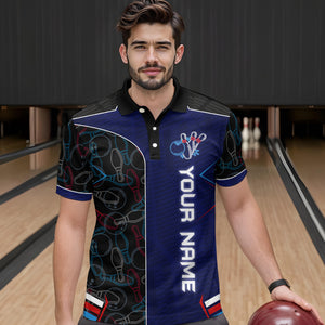 Bowling Jersey for Men Personalized Bowling Gifts for Men Bowling Team Shirts with Name Polo & 1/4 Zip HNT29