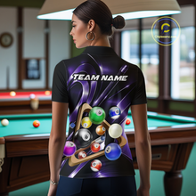 Load image into Gallery viewer, Custom Ball Pool Shirts Purple Billiard Shirt for Women Billiard Team Jersey Billiard League NNT180