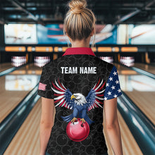 Load image into Gallery viewer, Custom American Bowling Polo Shirt for Men &amp; Women Eagle Bowling Jersey Team League Black BDT548