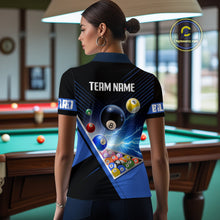 Load image into Gallery viewer, Customized Blue Thunder Lightning Strike Billiard Shirt For Women, Billiard Team Shirt Pool Jerseys TDM4009